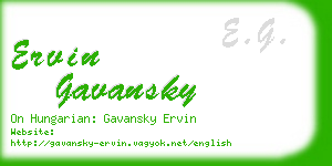 ervin gavansky business card